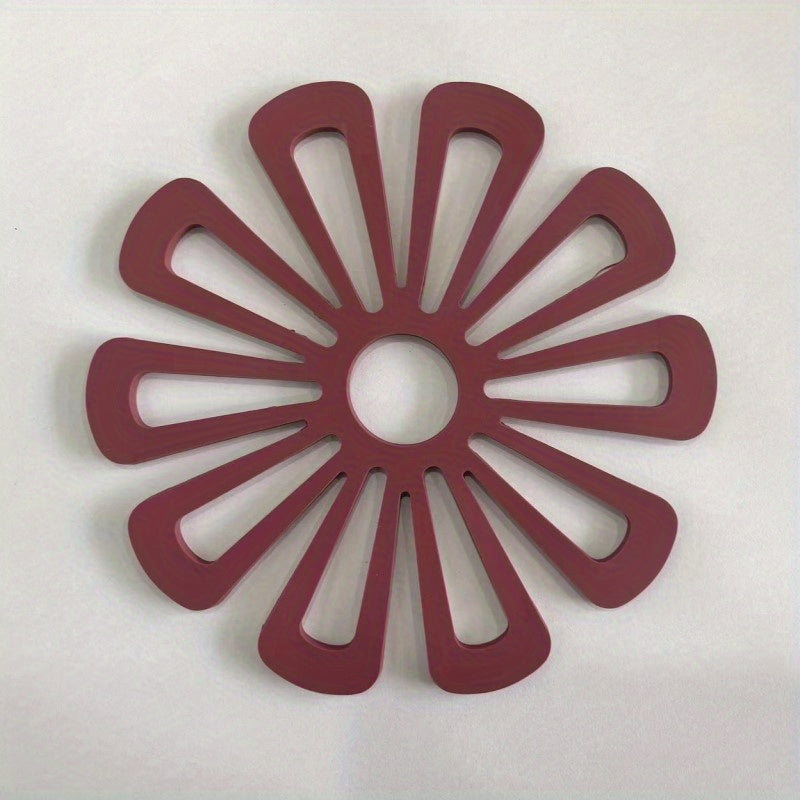 1 dona Qalin Issiqlikka Bardoshli Stol Qopqog'i, Nordik Choy Qopqog'i, Naqshli Silikon, 6.22"x6.22"
