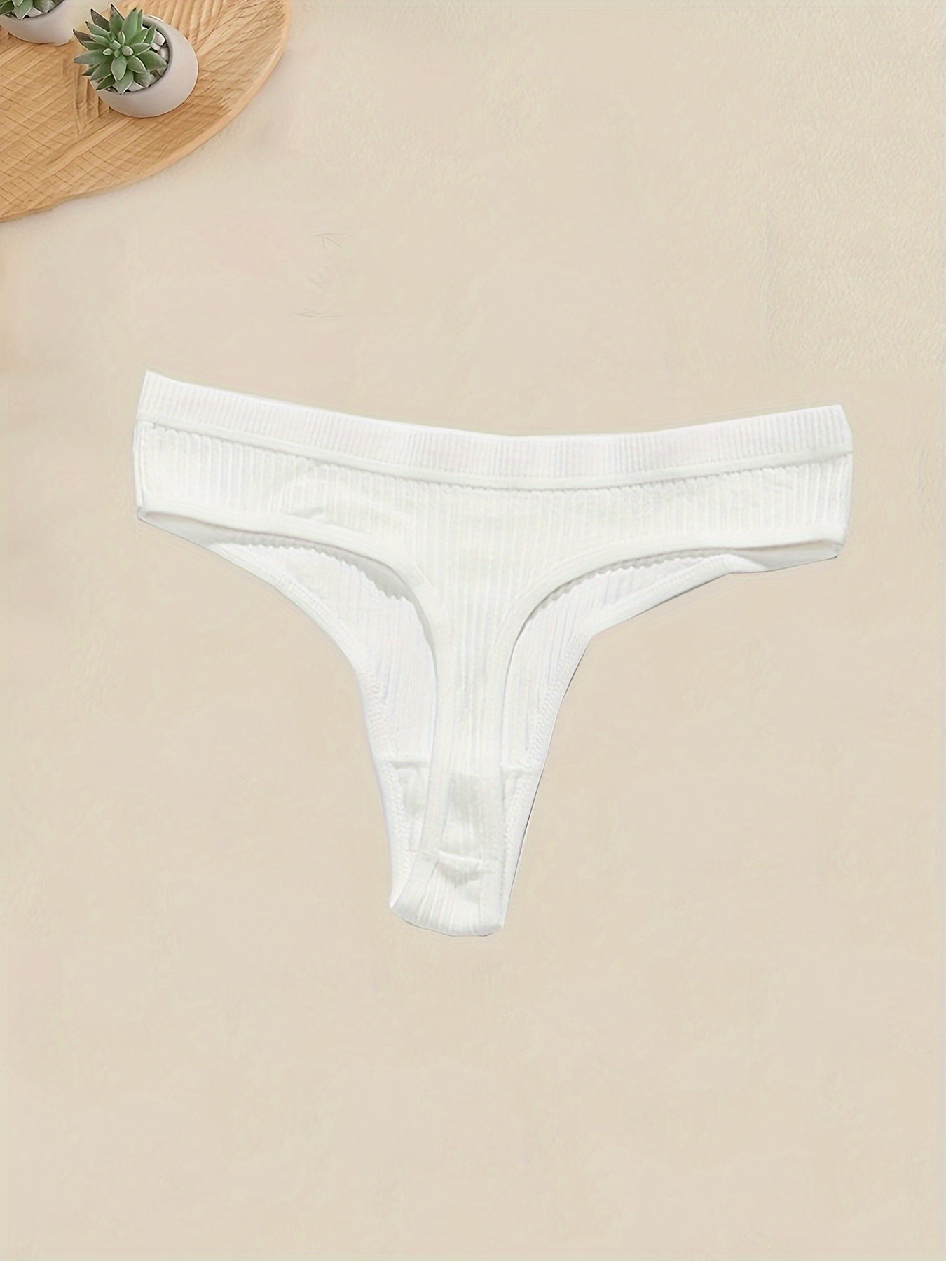 Women's Lingerie Thongs Set in Solid Colors with Seductive Style