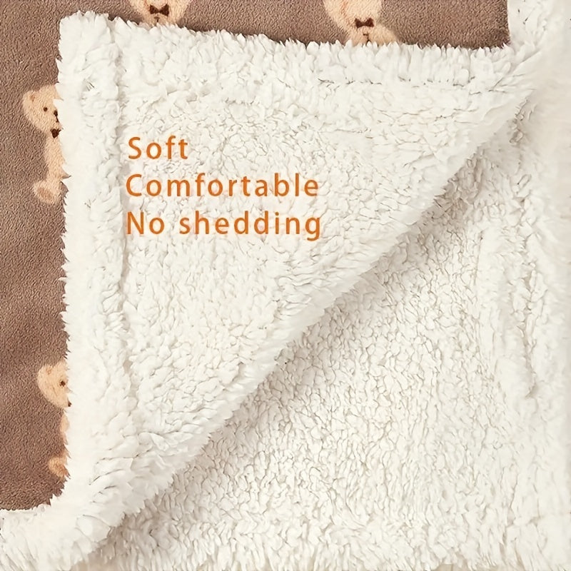 Мягкое и уютное плед из флиса с милым узором медведя и коровы, идеально подходит для добавления очарования в ваш домашний декор. Отличный подарок на Рождество, День благодарения, Новый год или День святого Валентина.