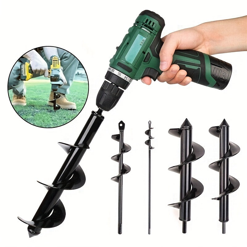 Metal Garden Spiral Drill Bit for Planting No Electricity Needed Solid Steel Auger for Bulbs and Bedding Plants