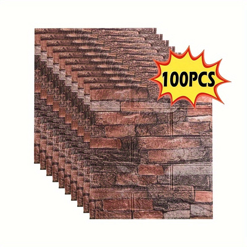 3D Stereo Imitation Brick Wall Stickers 20 50 100pcs Self-Adhesive Waterproof Decor