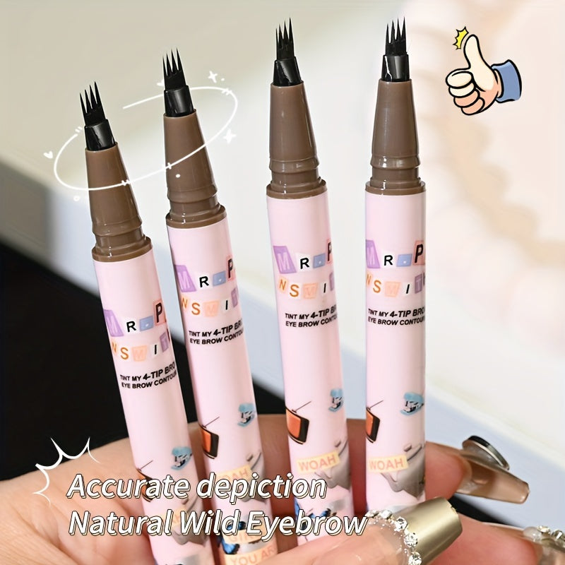 Women Waterproof Eyebrow Pencil 0.6mm Brown Pink Fine Tip Durable