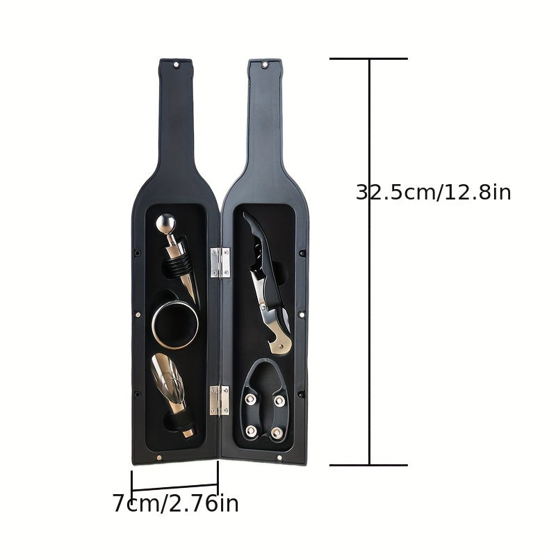 Premium Aluminum Wine Opener Set with 5 Essential Sommelier Tools No Power Needed