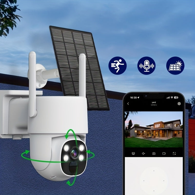 Wireless Security Camera with Solar Power 4MP WiFi Battery-Powered Motion Detection Waterproof IP65