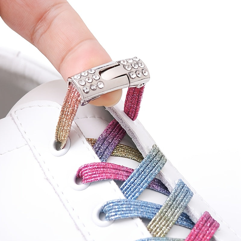 Unisex Elastic No-Tie Shoe Laces Solid Color Waterproof Rope