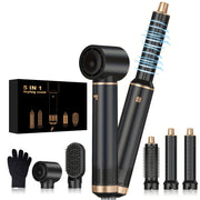 Barcha turdagi sochlar uchun mo'ljallangan barcha-in-one soch styling to'plami, fen, burish uchun temir, tekislashtiruvchi va termal cho'tka bilan