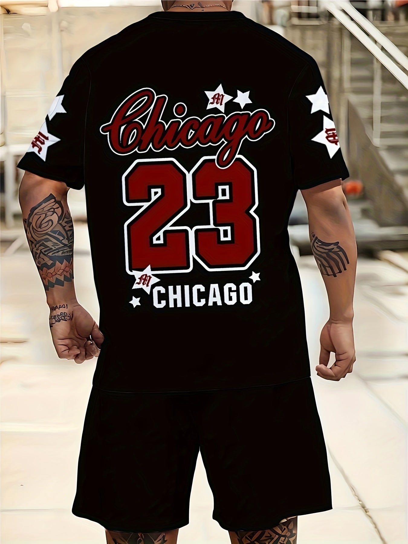 Мужской повседневный костюм большого размера с 3D-принтом числа 23