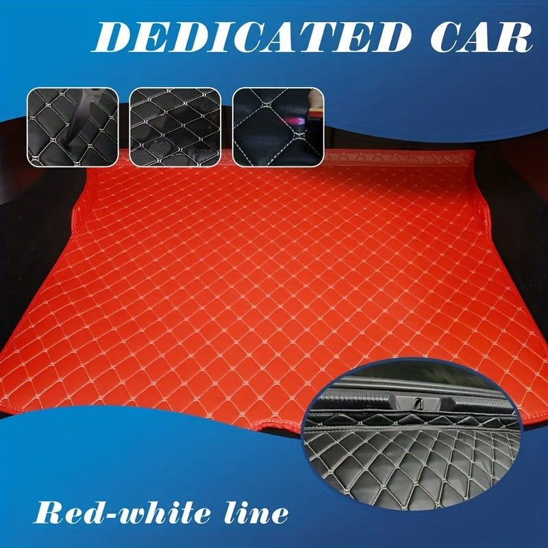 Luxury Faux Leather Trunk Mat for SUV All-Weather Durable Easy to Clean