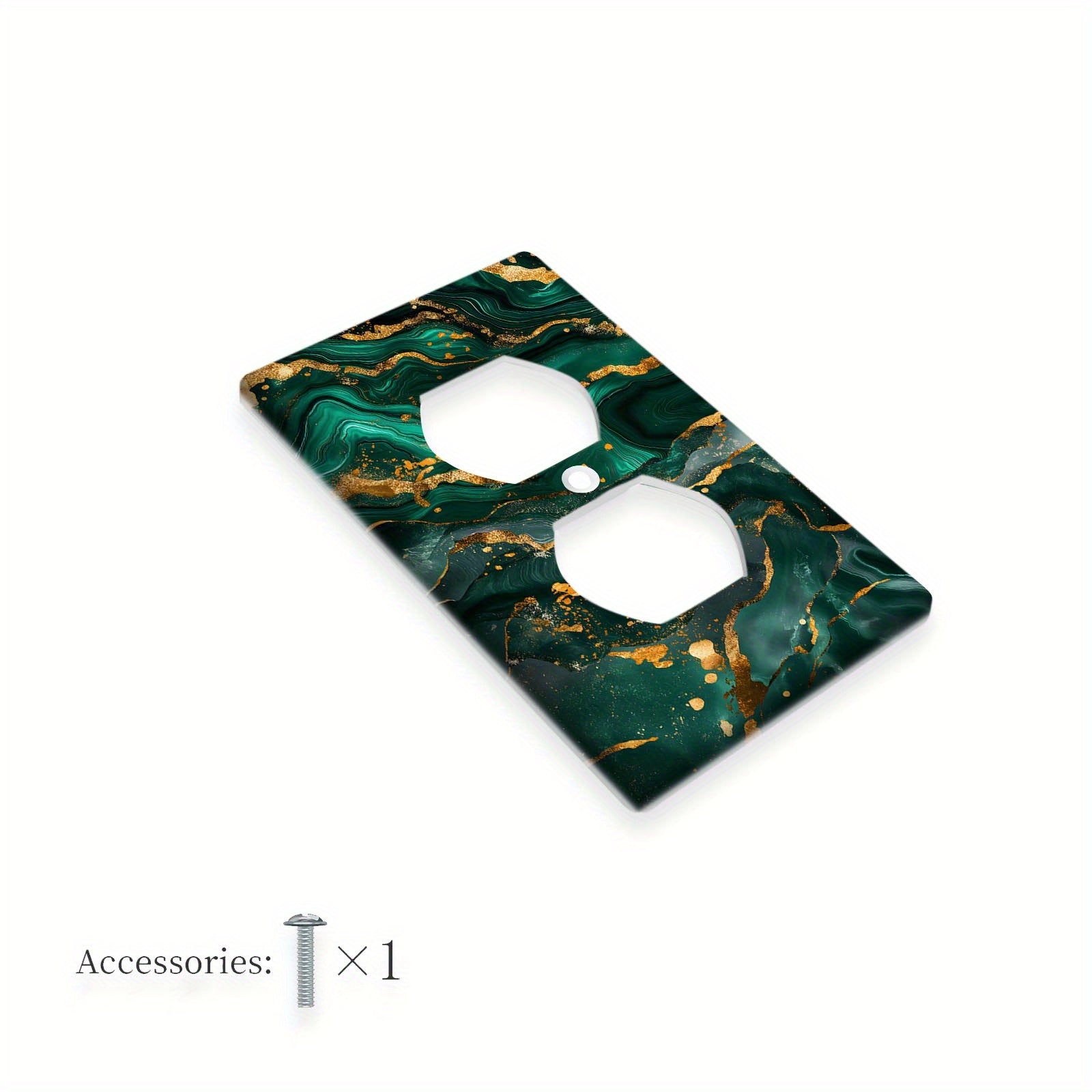 Switch Cover with Emerald and Golden Marble Light for Easy Installation No Batteries Needed