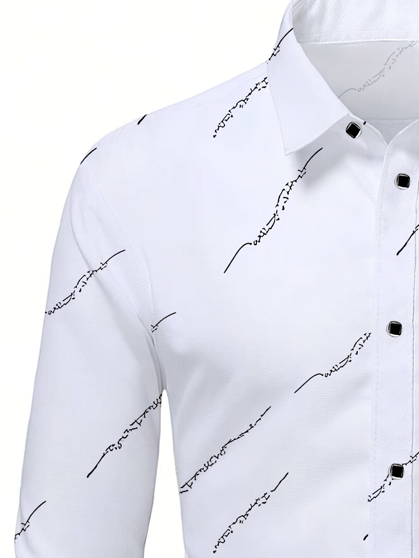 Men's Polyester Ditsy Floral Skinny Shirt with Lapel Collar