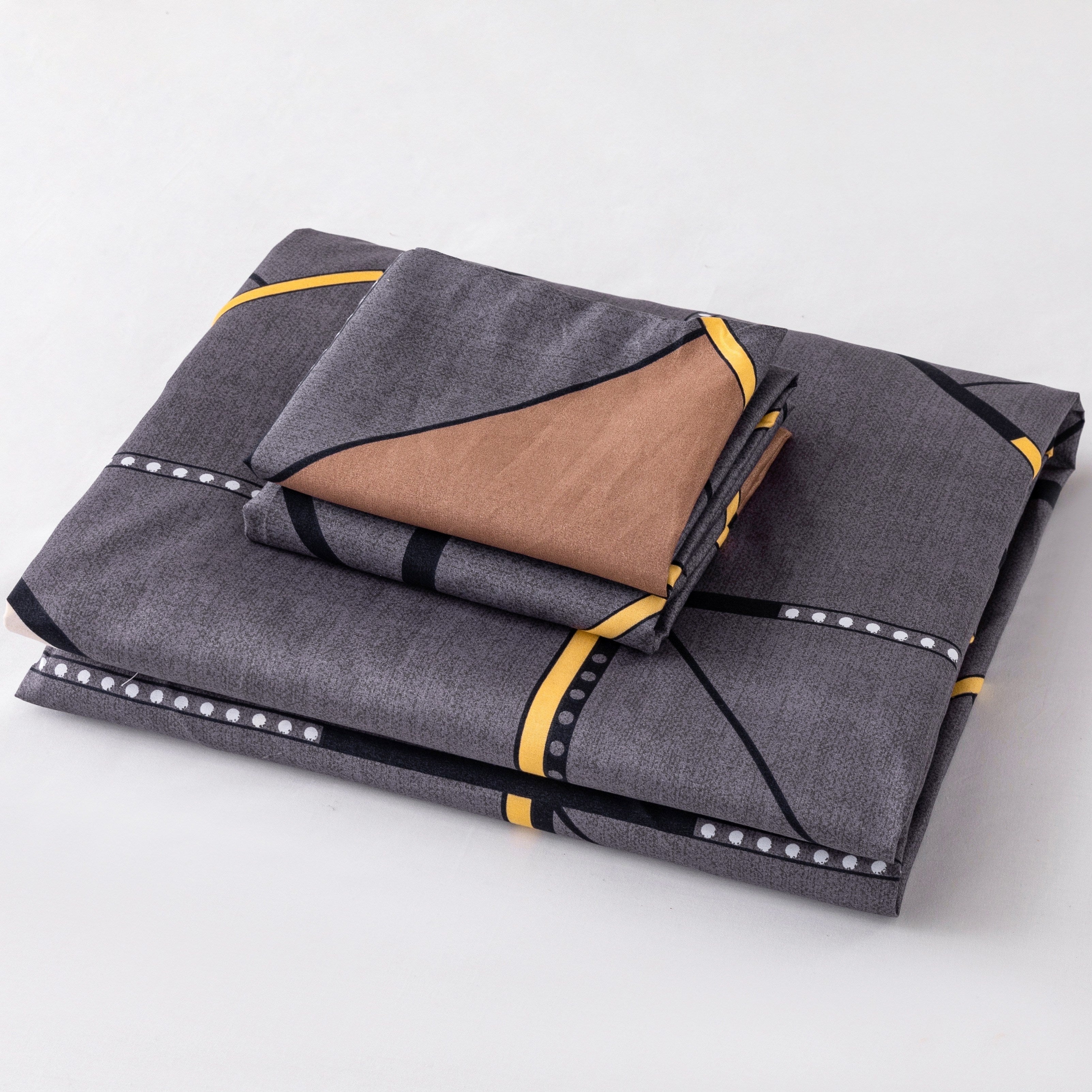 Geometric Pattern Bedding Set Duvet Cover and Pillowcases All-Season Polyester Machine Washable