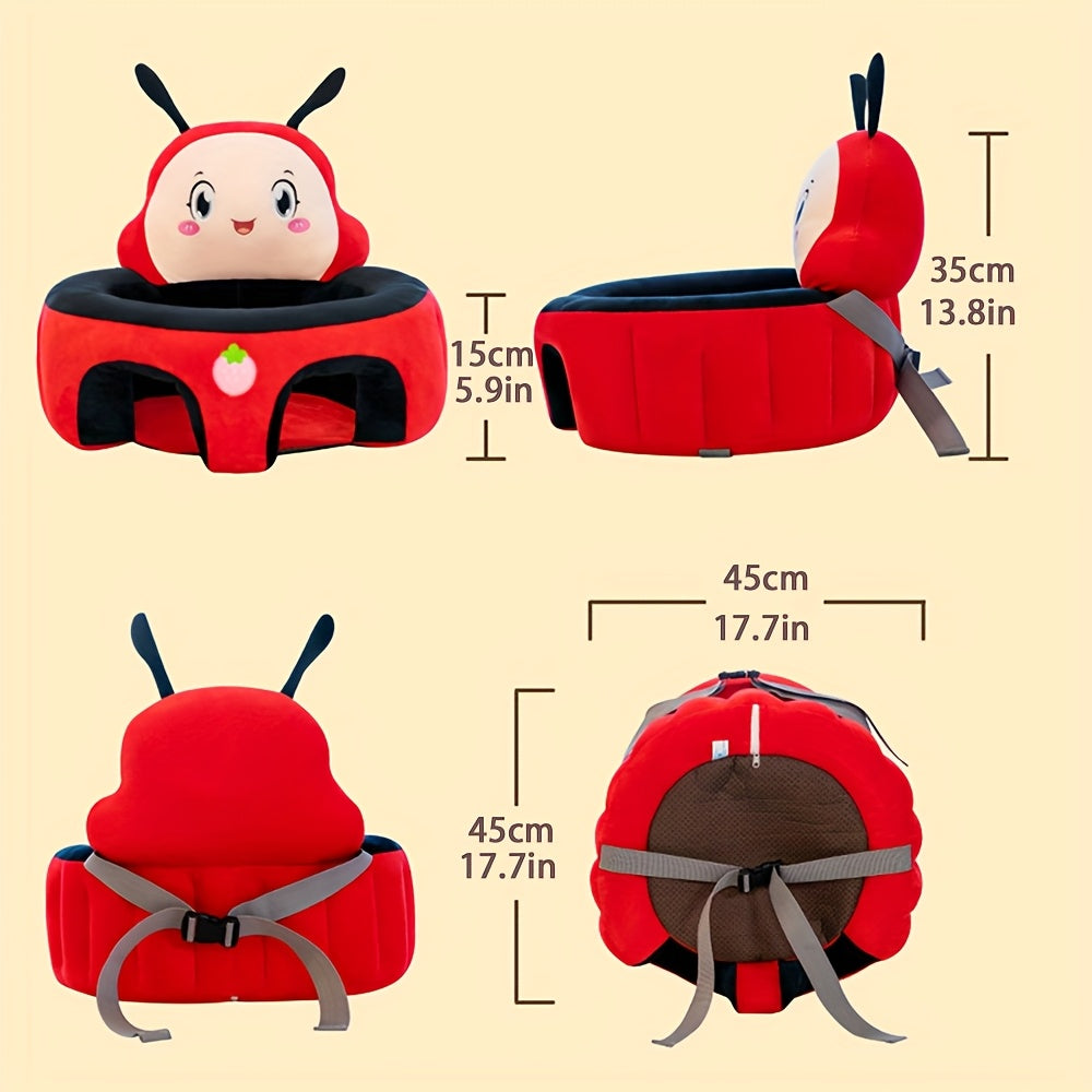 Silla de aprendizaje para bebés para sentarse y entrenar con correa y diseño envolvente 3D