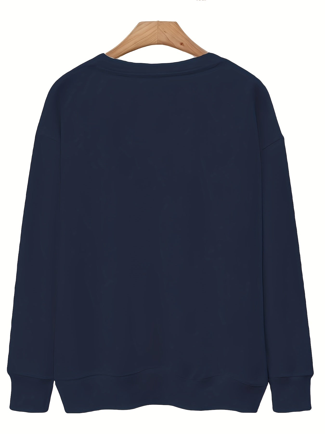 Women's Oversized Cotton Sweatshirt with Black Heart Print Casual Pullover