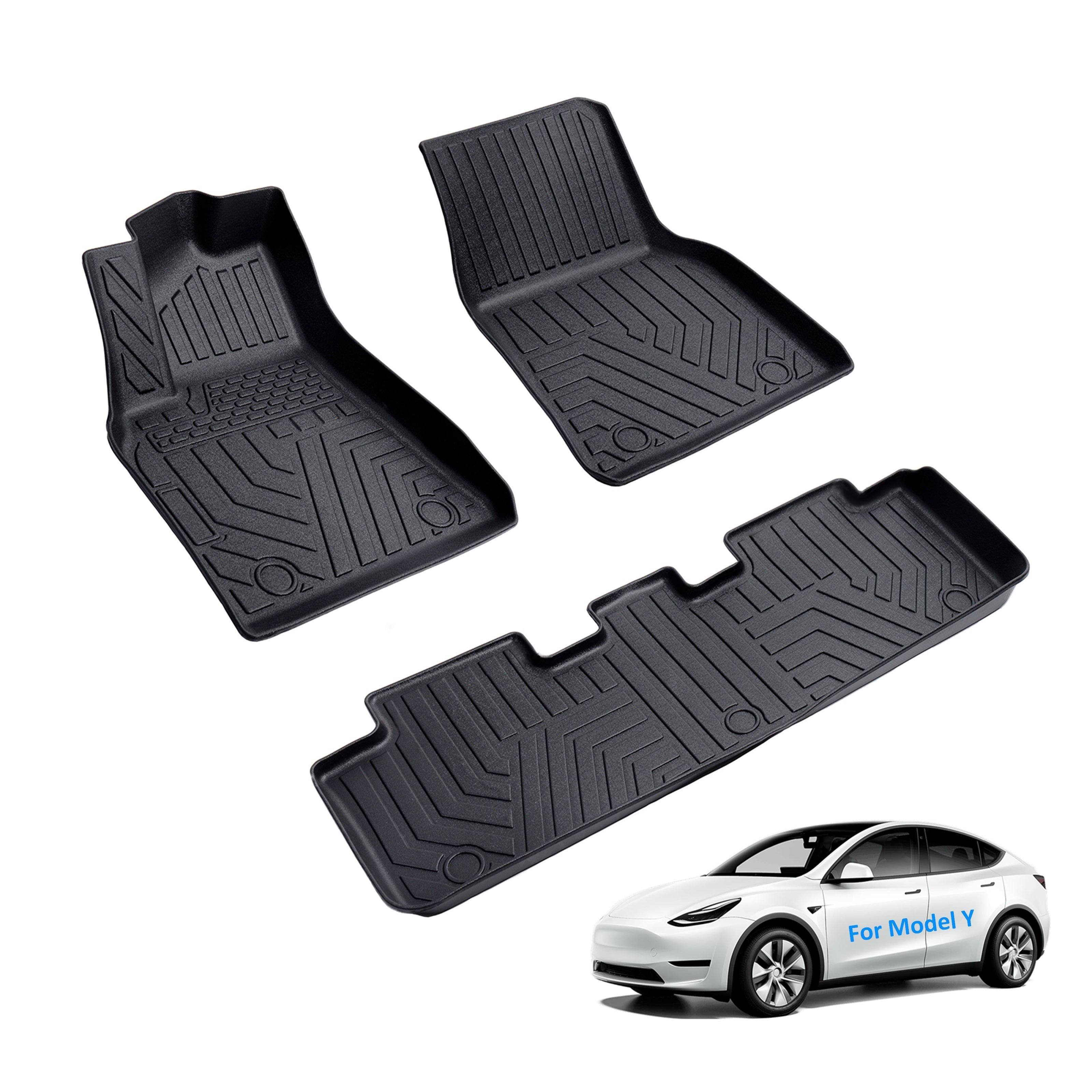 All-Weather Floor Mats for Tesla Model Y Heavy Duty Full Coverage