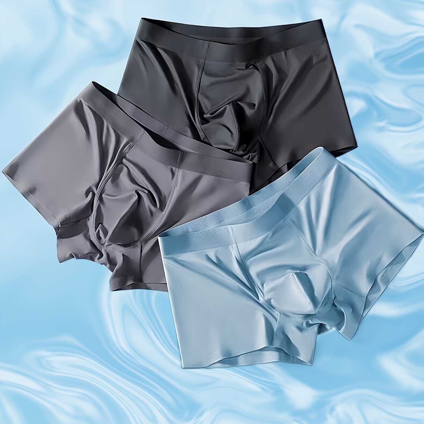 3 dona - Aralash rangli erkaklar ichki kiyimlari: Salqin, yumshoq, tikuvsiz, nafas oladigan, qulay, elastik suzish shortiklari tasodifiy va jozibador bir ranglarda.