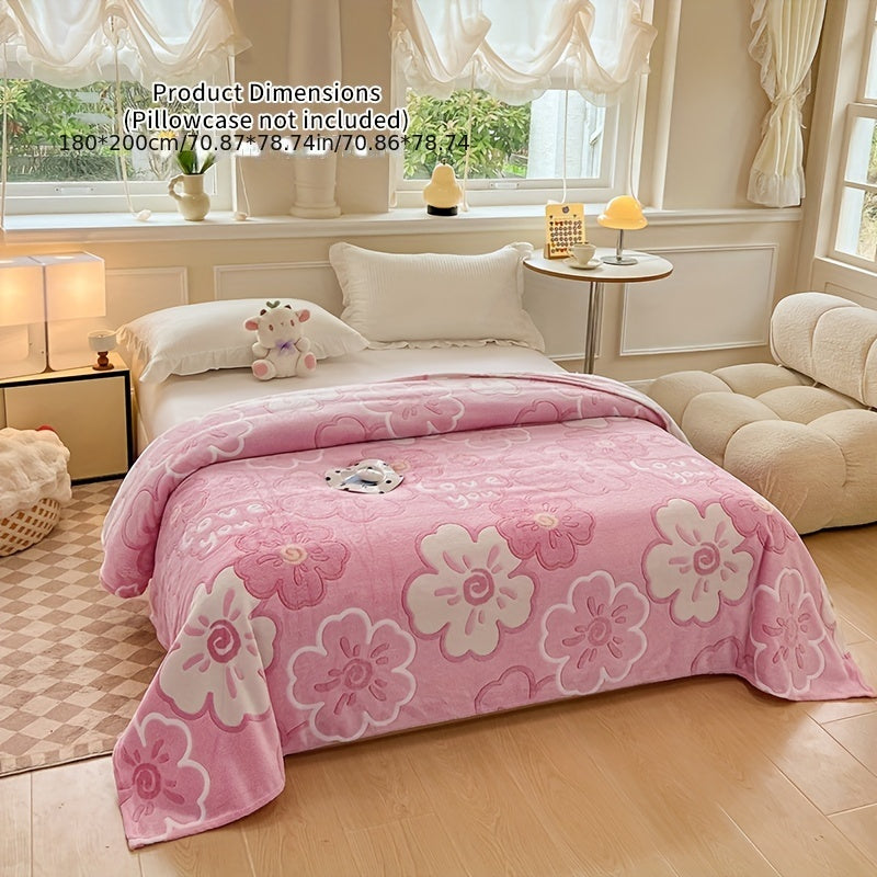 Soft Coral Fleece Throw Blanket Geometric Rainbow Design for Bed Sofa Travel