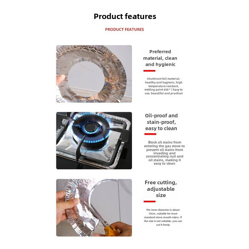 Oil-Proof Gas Stove Mat Protective Pad Round Square Kitchen Tin Paper