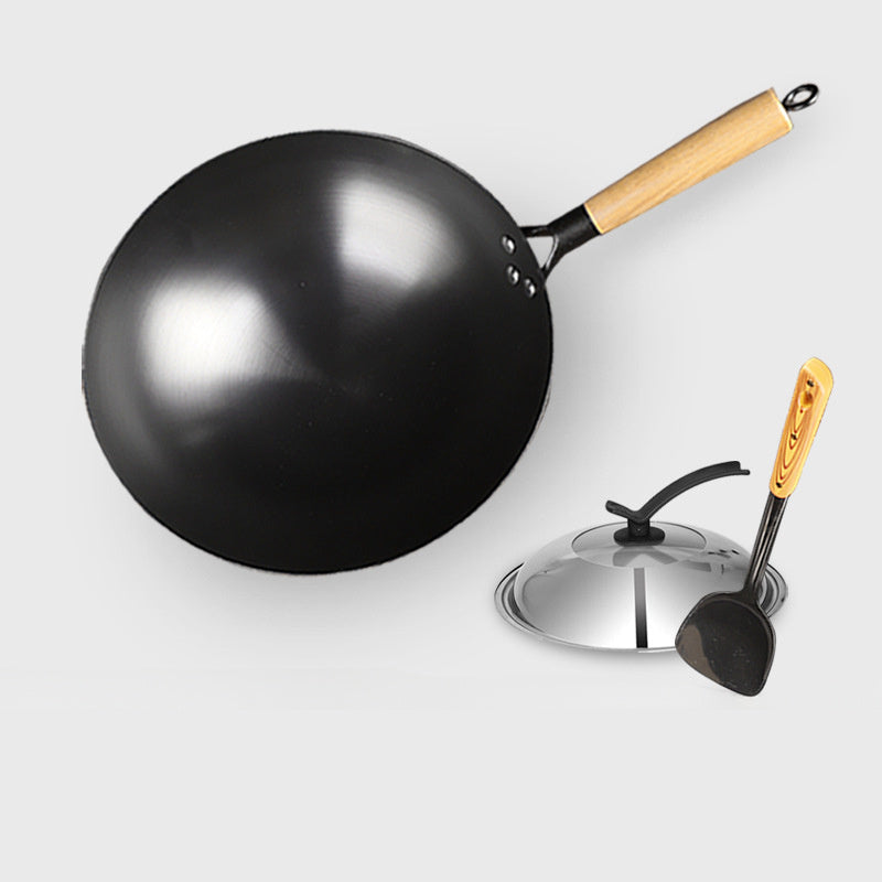 Juego de utensilios de hierro fundido de 3 piezas, antiadherente, a prueba de óxido, con fondo redondo