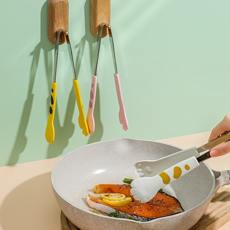 Stainless Steel Cat Paw Shaped Kitchen Tongs for Cooking and Serving