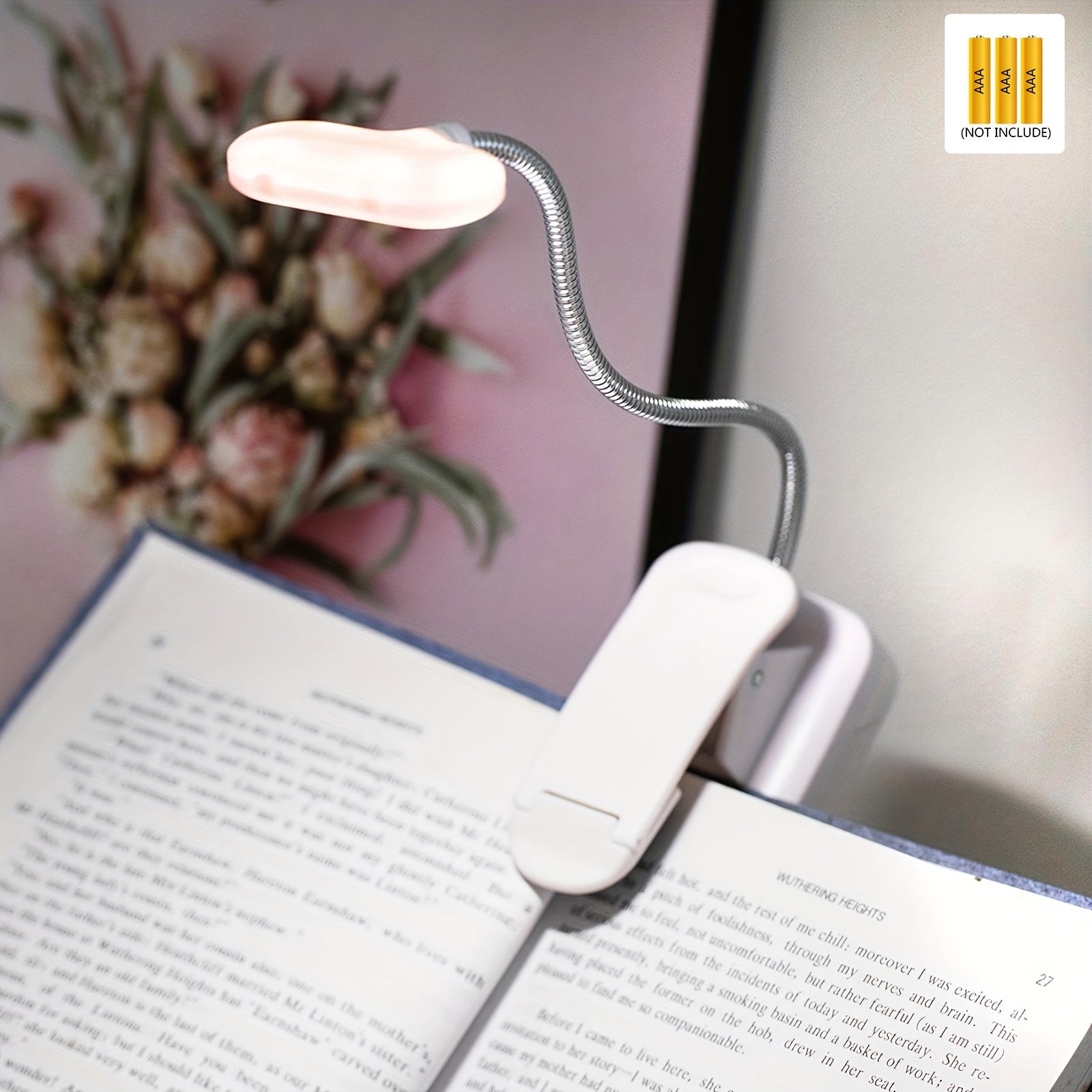 Portable Clip-On Book Light with Night Light and Table Lamp Function