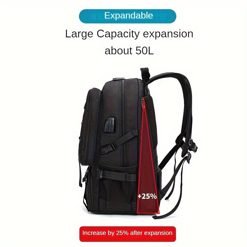 50L 80L Travel Backpack with Shoe Compartment Laptop Sleeve Expandable Sports Hiking Short Trip