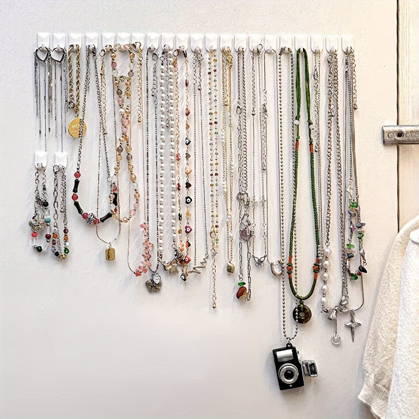 20-Pack Plastic Wall Hooks for Kitchen Bathroom Bedroom Office Seamless Adhesive Easy Install