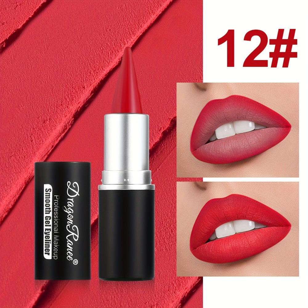 Set de lápiz labial y delineador de ojos mate de 12 tonos para mujer, de larga duración y a prueba de manchas