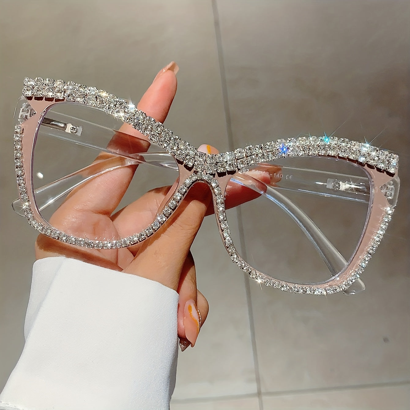 Clear Lens Glasses with Rhinestone Embellishments for Fashion and Parties