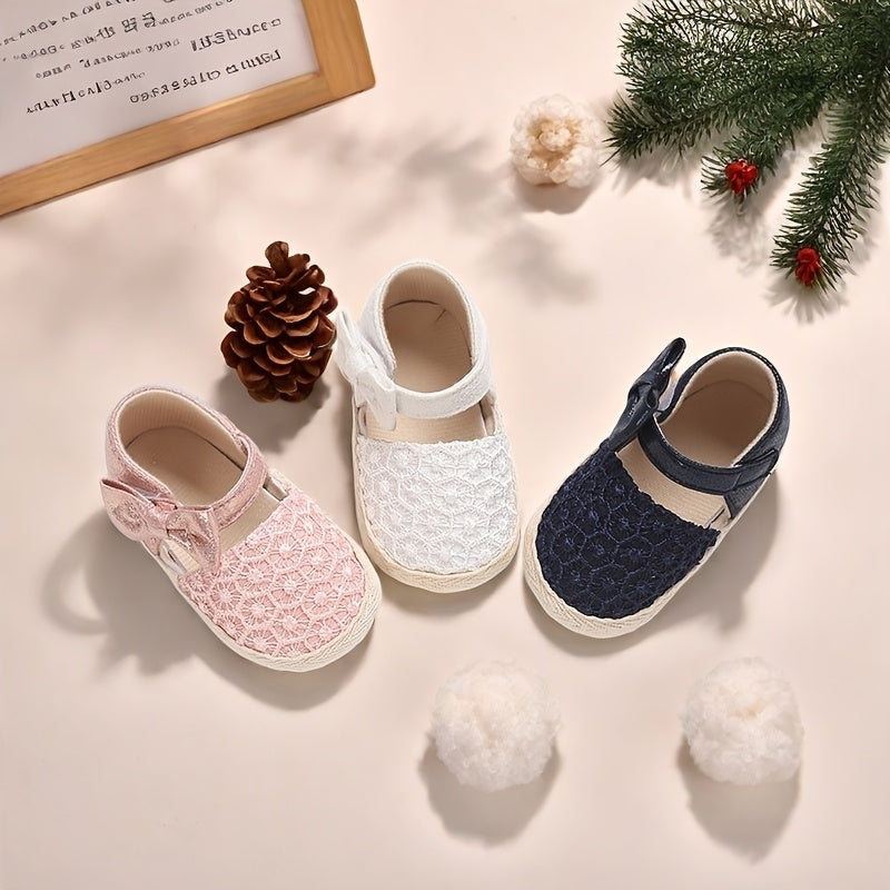 Kichkina qizlar uchun yozgi o'q, kamonli, sirpanishga qarshi, yumshoq tagli, chaqaloq va bolalar uchun kundalik poyabzal