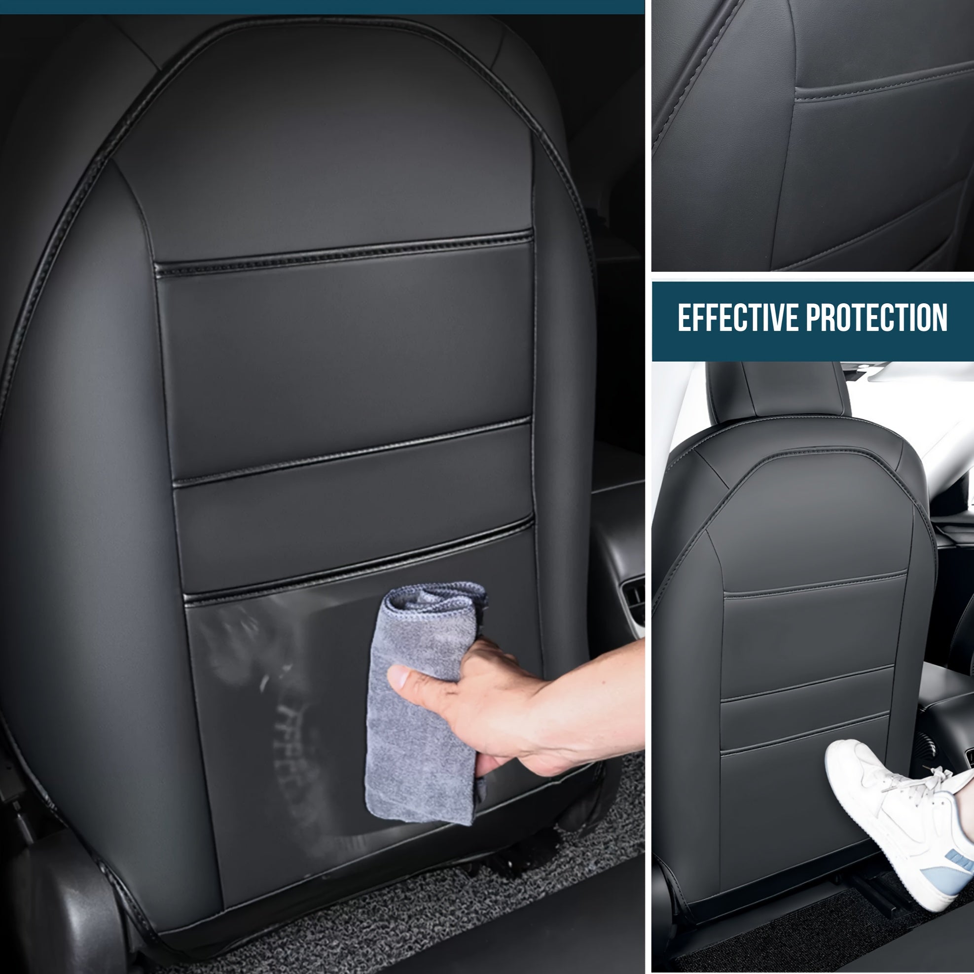 Set of 2 Faux Leather Seat Protectors for Tesla Model 3/Y and Highland