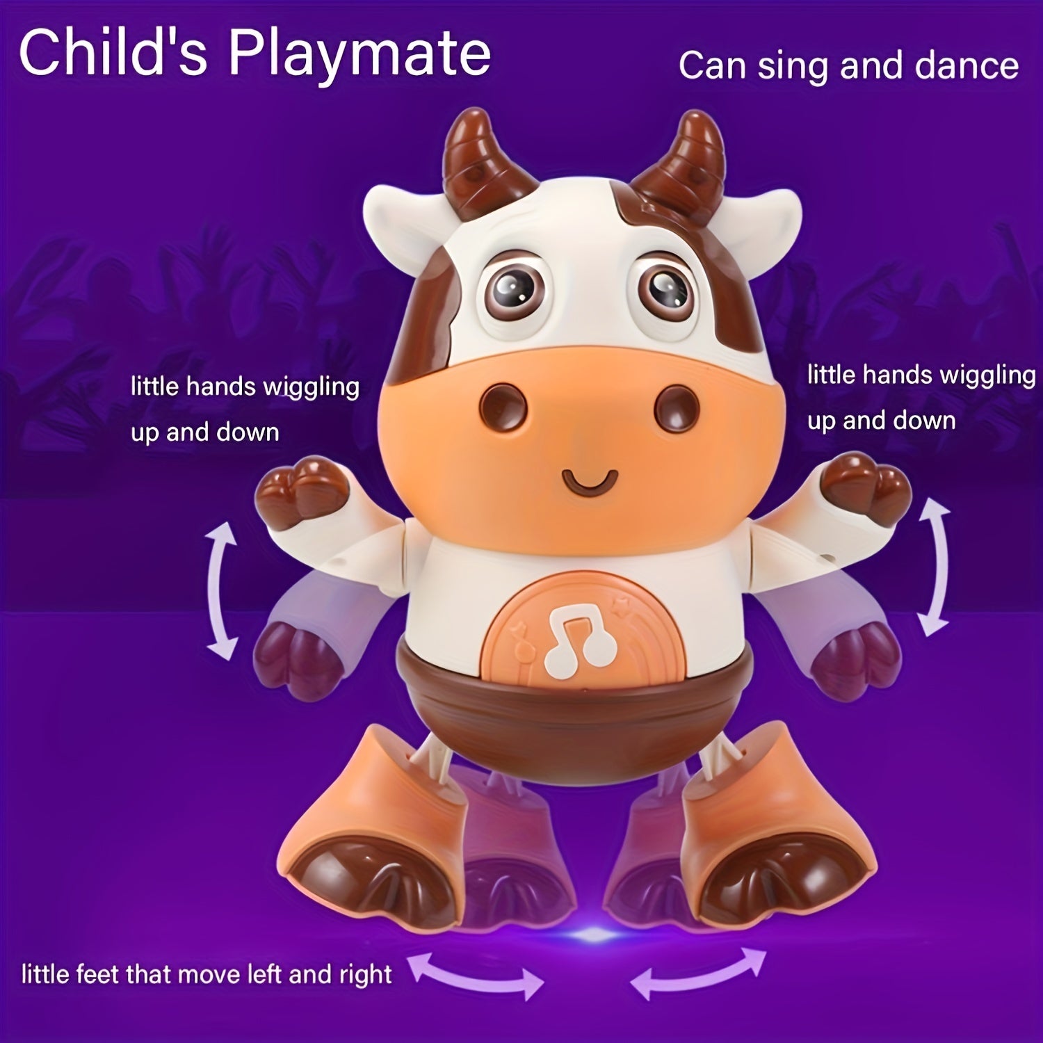 Kids Interactive Singing and Dancing Cow Robot Toy with Music Lights