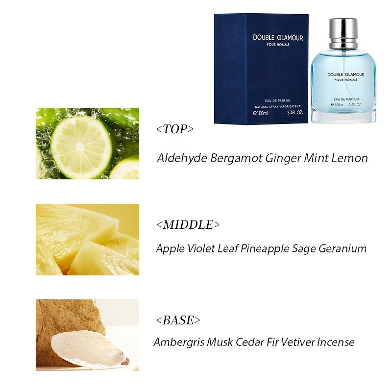 Мужской парфюм Eau De Parfum 3,4oz древесный цитрусовый пряный аромат для ежедневного ношения