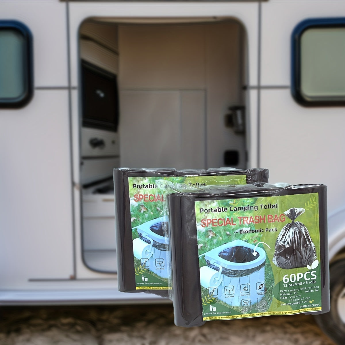 Portable Thickened Enlarge Garbage Bag for Outdoor Car Toilet Leak-Proof