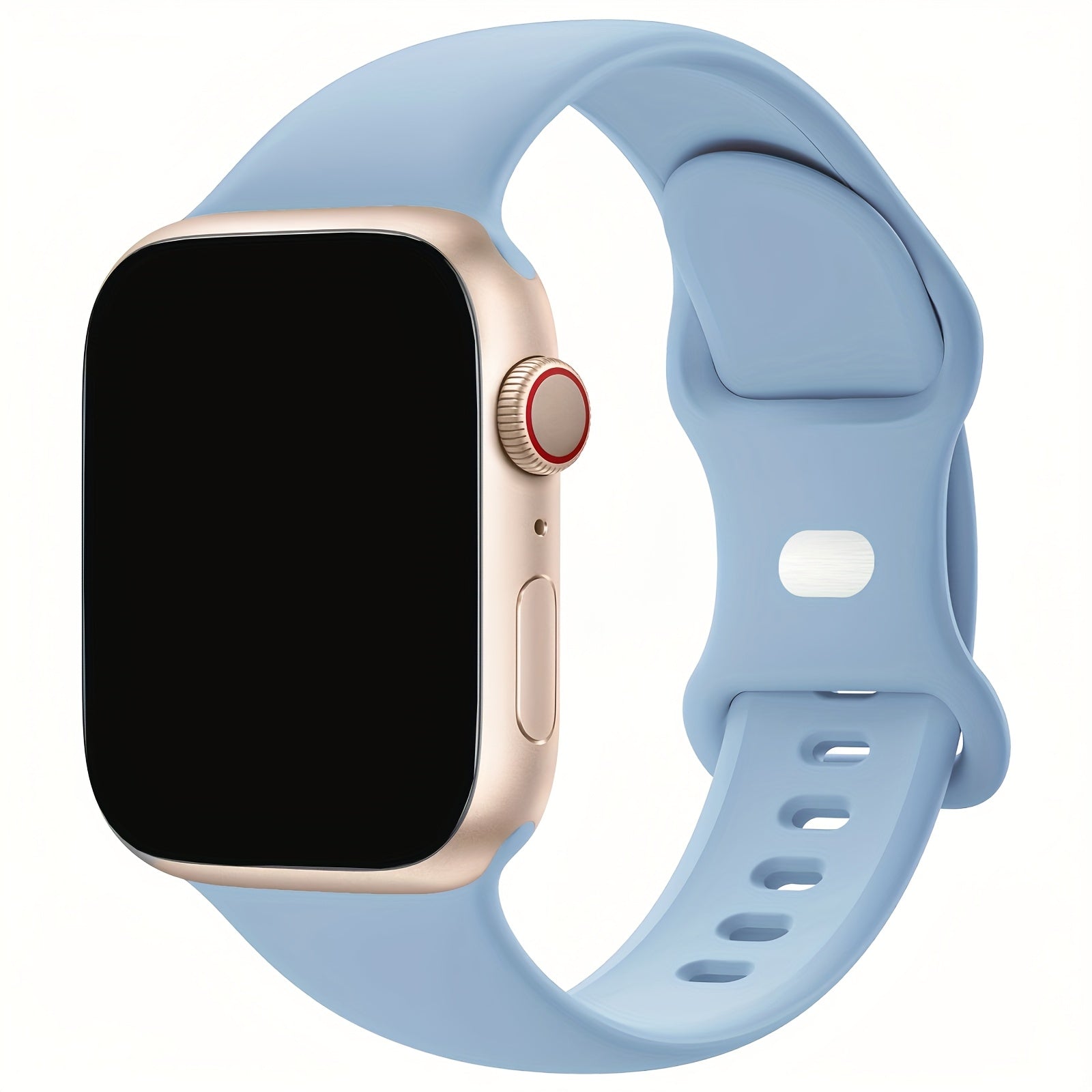 Silicone Waterproof Sweatproof Watch Band for Iwatch Series 9-1 38mm-49mm Butterfly Clasp Skin-Friendly