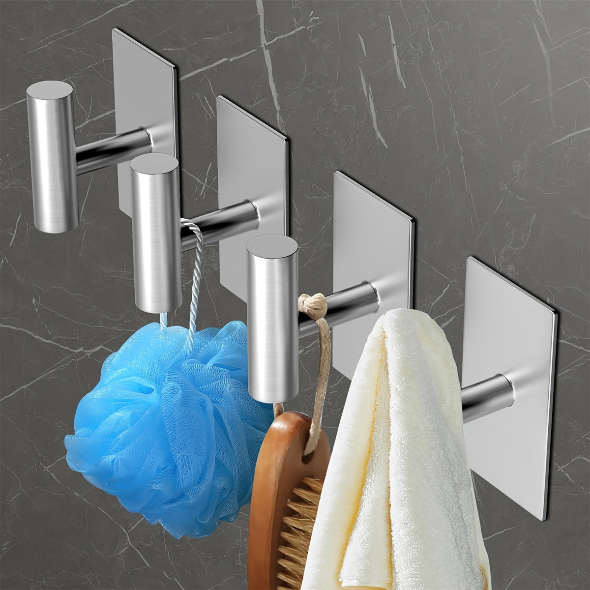 Bathroom Hardware Set Includes Towel Rack Toilet Paper Holder and Hooks