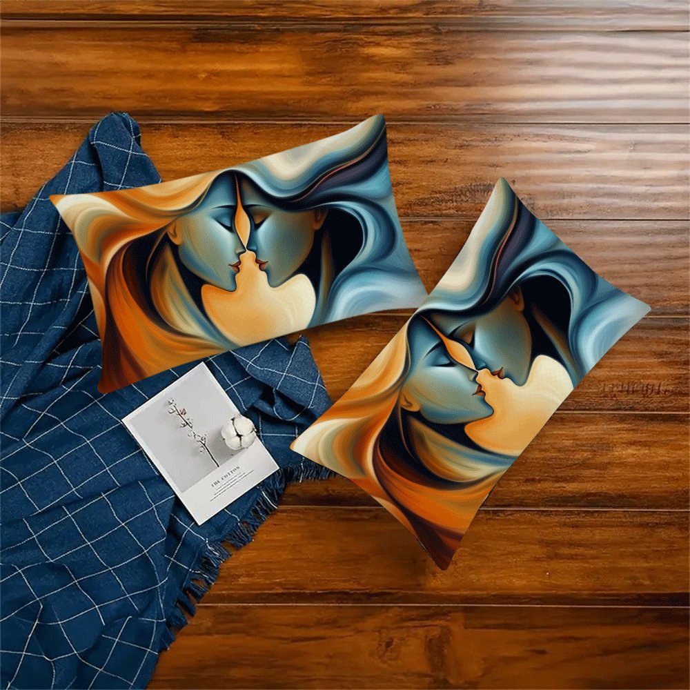 Square Cushion Covers Set of 2 50.8x30.48cm Outdoor Indoor Easy Clean Zip Closure