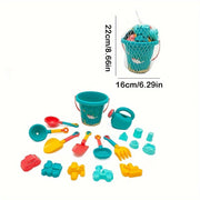 Kids Beach Toy Set with Sand Timer Shovel Bucket and Water Play Tools