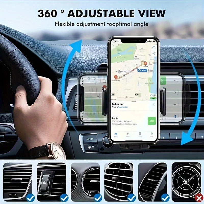 Soporte universal para teléfono de coche, clip de ventilación de ABS, ángulo de visión ajustable