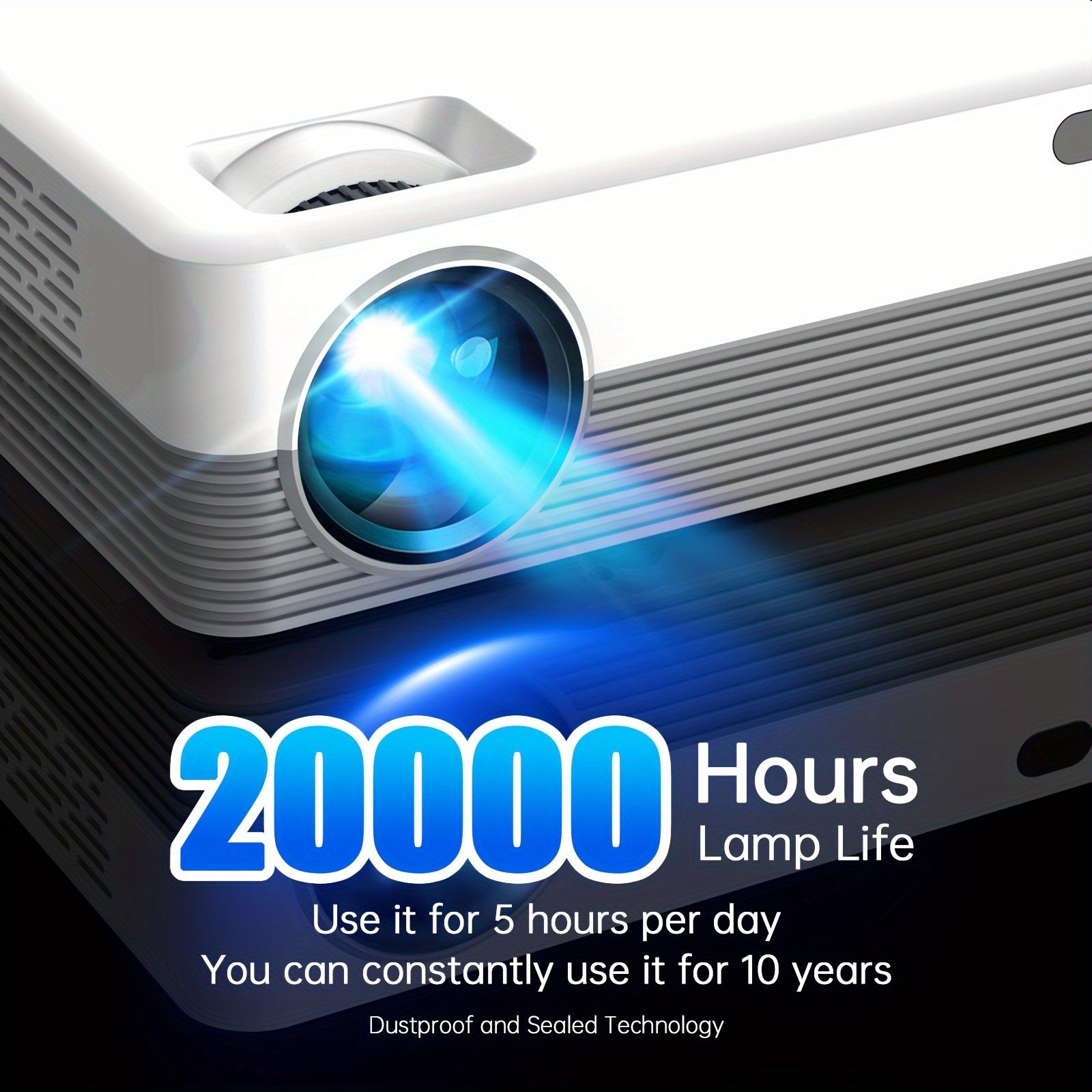 Mini Portable Projector for Home Theater 720P 4K Support 8000L