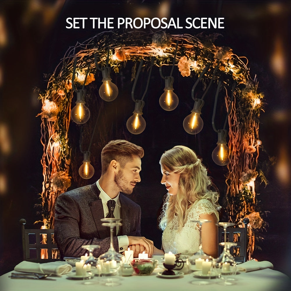 Luces de cadena solares con bombillas LED irrompibles, luces colgantes resistentes a la intemperie para bodas