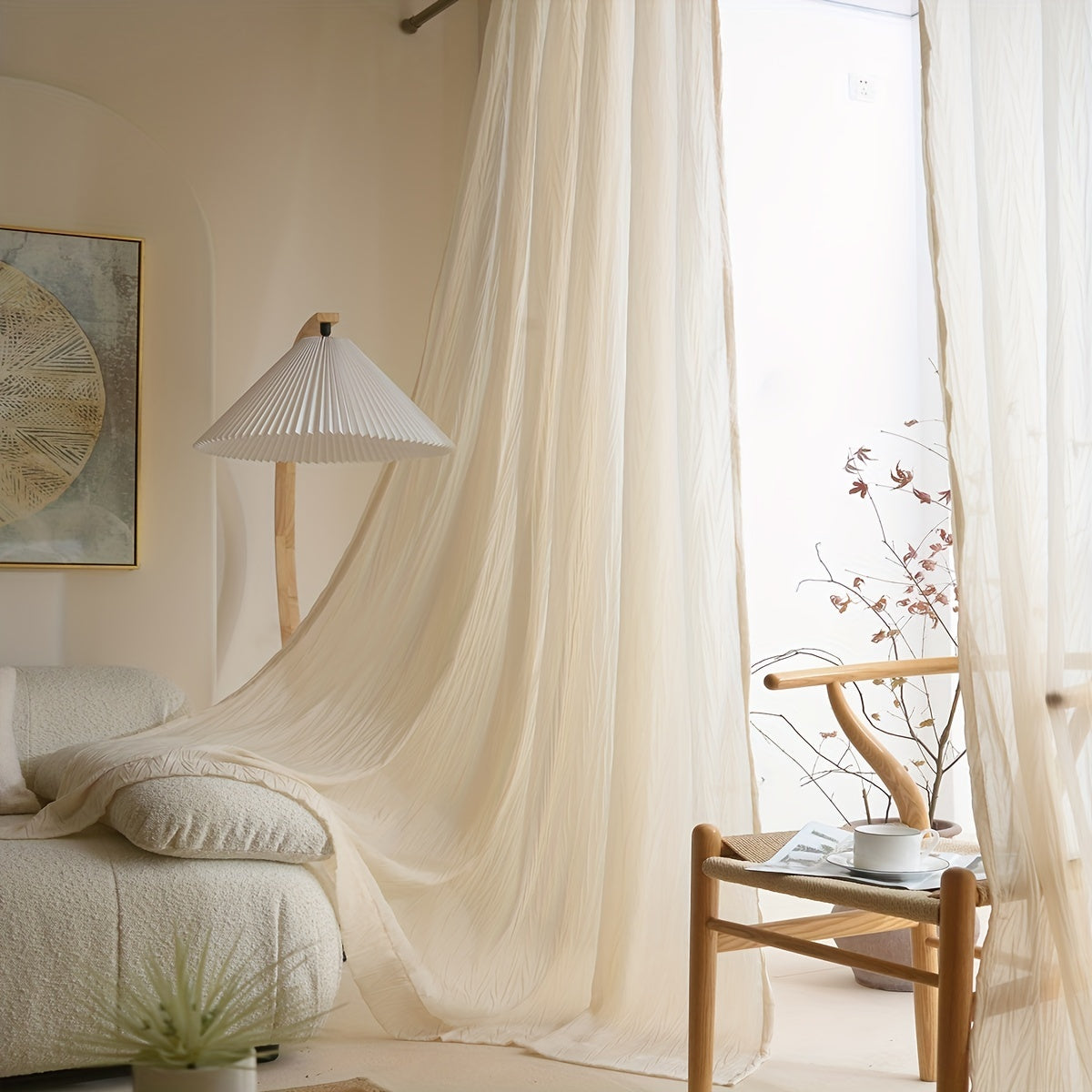 Velvet Sheer Curtain for Living Room Bedroom Kitchen Bathroom 70 Inch