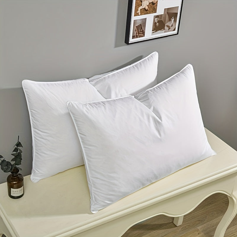 Luxury White Goose Feather and Down Pillow with Breathable All-Season Bedding