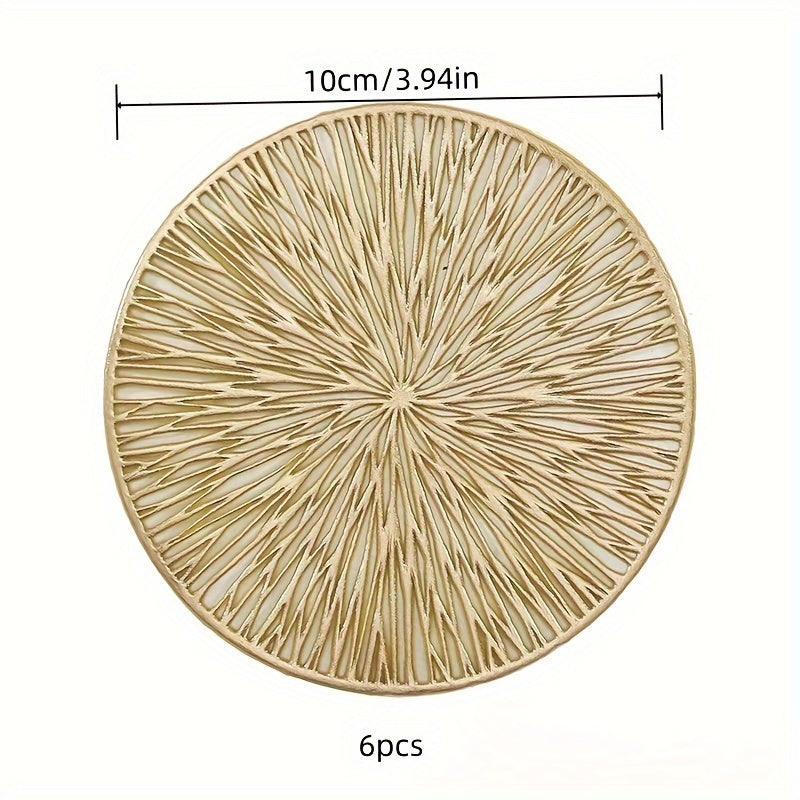 Set of 6 Fireworks Coasters PVC Washable Reusable Non-slip Heat Insulation for Coffee Wine Tea