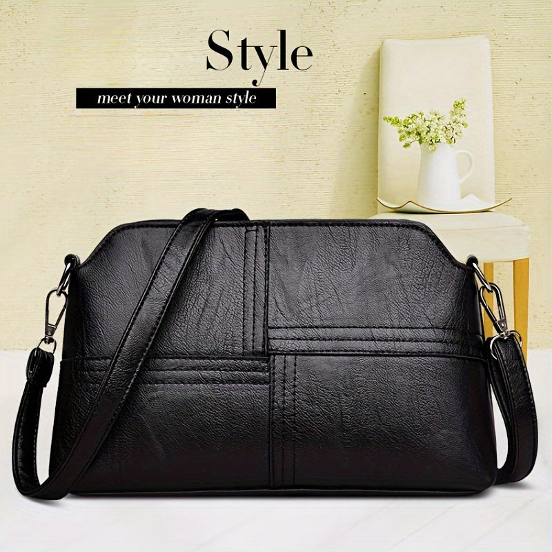 Bolso bandolera para mujer rojo negro de PU estilo urbano cierre de cremallera