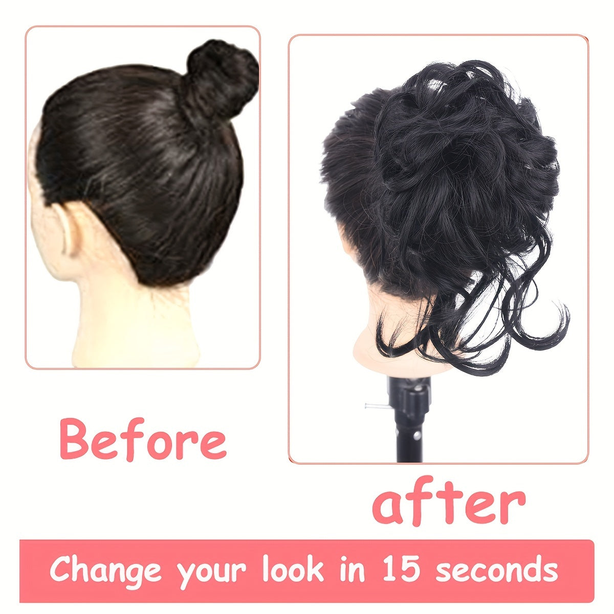 Women's Messy Curly Claw Clip Hair Bun Synthetic Hairpiece for All Occasions