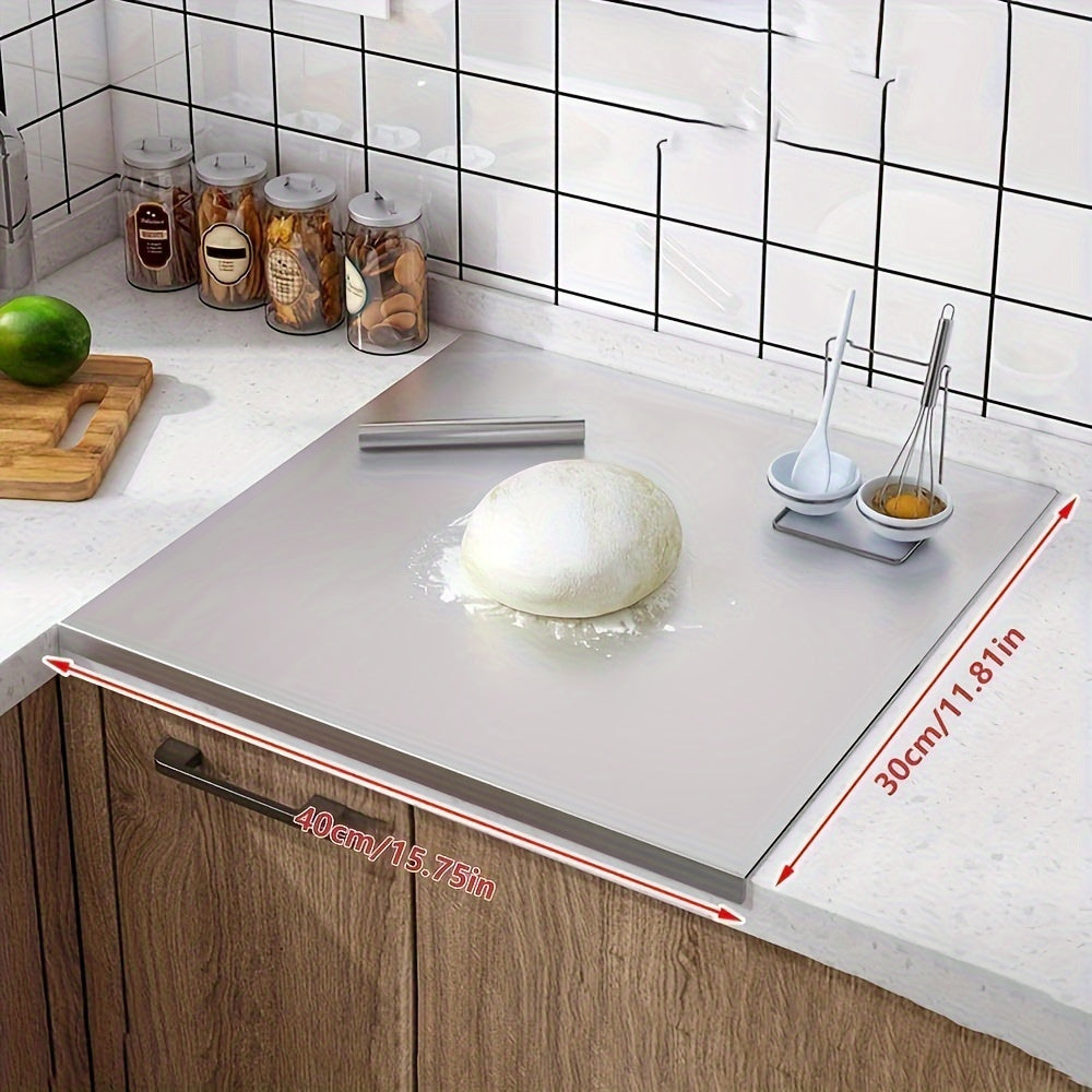 Tabla de cortar de acero inoxidable, antideslizante, fácil de limpiar, bloque de corte para cocina
