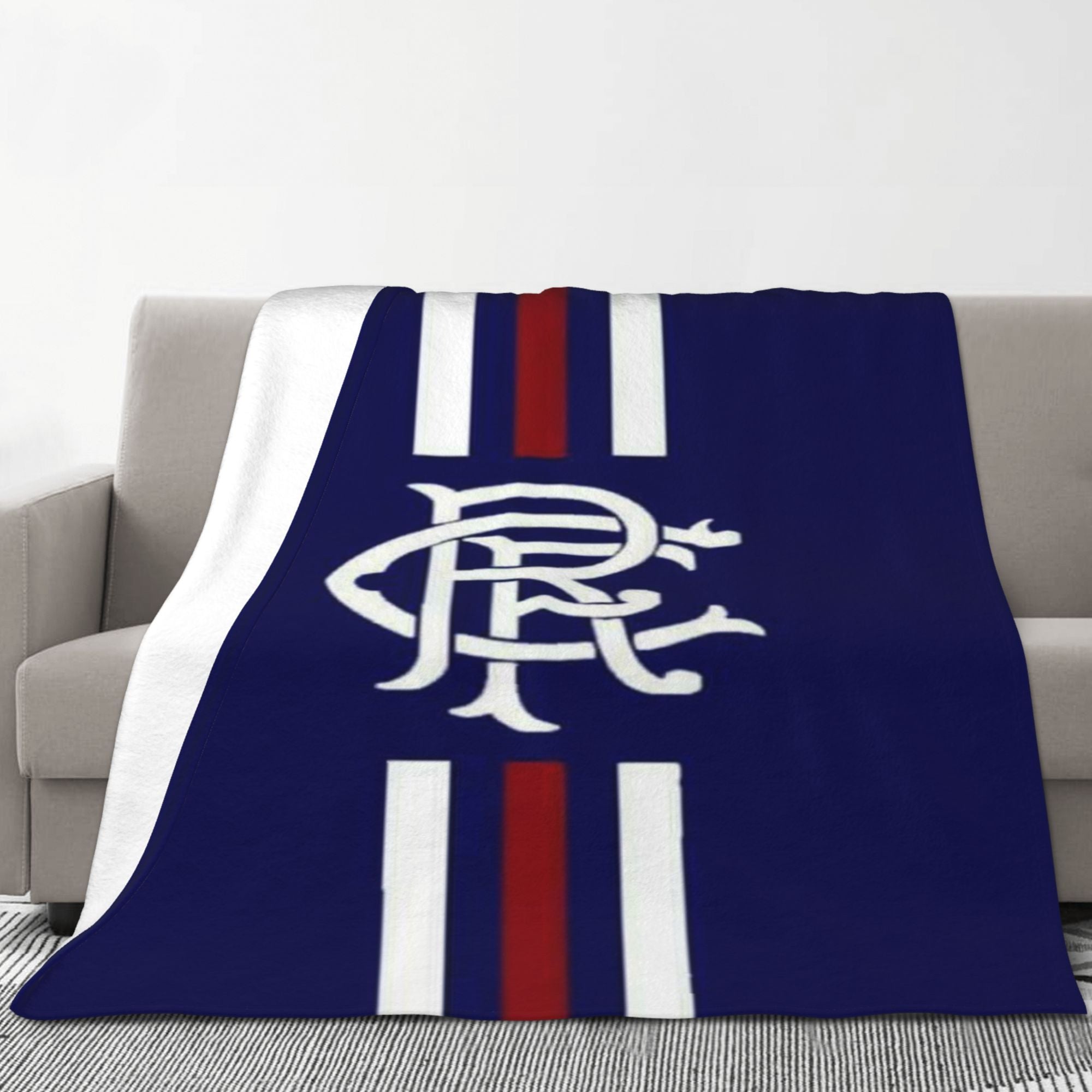 Football Club Printed Flannel Fleece Blanket for Bed or Sofa, Soft Plush Material