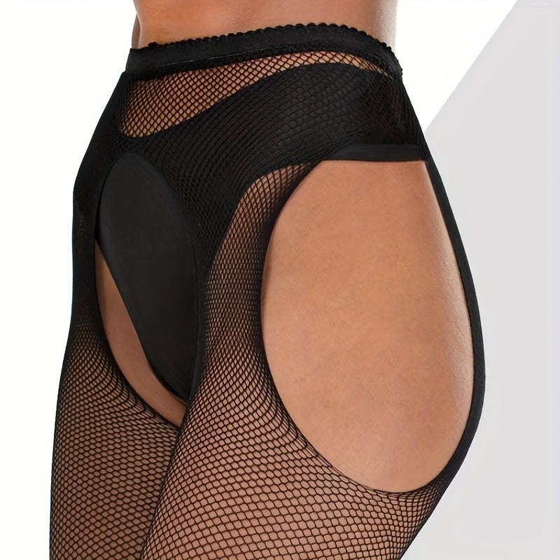 Plus Size Women's Fishnet Stockings High Waist Garter Belt Bachelorette