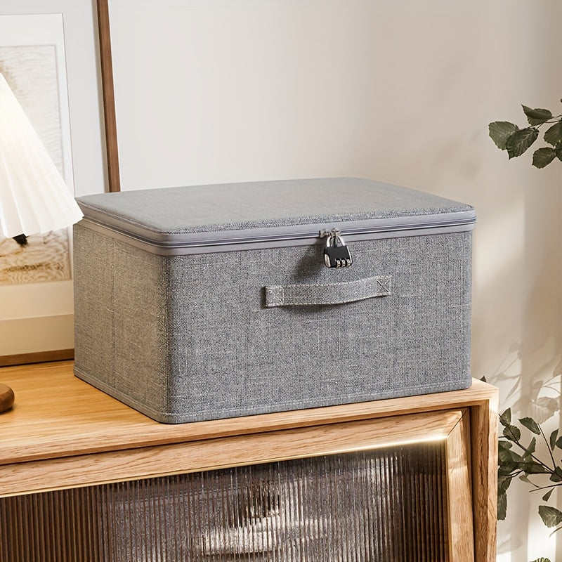 Caja de almacenamiento de poliéster de gran capacidad con cerradura de contraseña para ropa y documentos