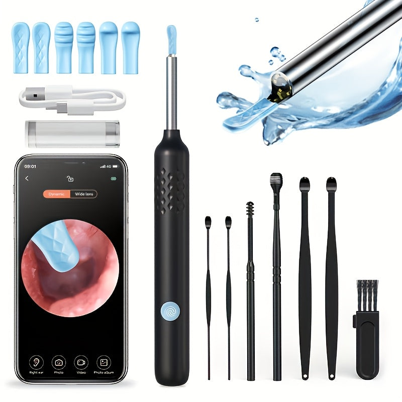 Rechargeable Camera Ear Wax Removal Kit with Ear Scoop and 6/7 Ear Picks